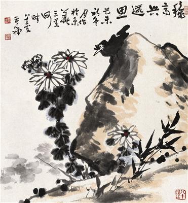 李苦禅-《秋高兴遐思》|【荣宝拍卖】-2004年书画精品拍卖会（第45期）