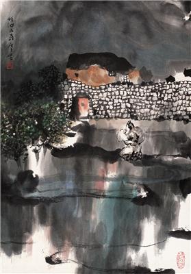 杨延文-《彩池古寺》|【荣宝拍卖】-2005迎春书画拍卖会（第49期）