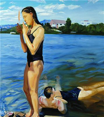 刘小东-《水上抽烟》|【荣宝拍卖】-2005年春季大型艺术品拍卖会