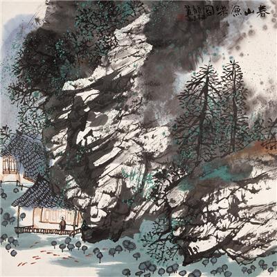 龙瑞-《春山渔乐图》|【荣宝拍卖】-2005荣宝拍卖南京首届书画拍卖会