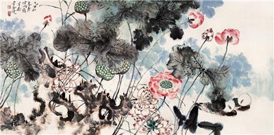 贾广健-《荷花鸳鸯》|【荣宝拍卖】-2005年北京荣宝书画精品拍卖会（第51期）