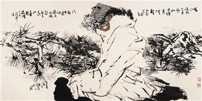 方增先-《达摩参悟》|【荣宝拍卖】-2005年北京荣宝书画精品拍卖会（第51期）