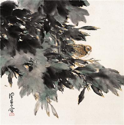 陈佩秋-《浓荫栖禽》|【荣宝拍卖】-2005年北京荣宝书画精品拍卖会（第51期）