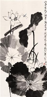 娄师白-《荷花蜻蜓》|【荣宝拍卖】-2005年北京荣宝书画精品拍卖会（第51期）