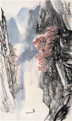 何海霞-《山花出峡谷》|【荣宝拍卖】-2005年北京荣宝书画精品拍卖会（第52期）