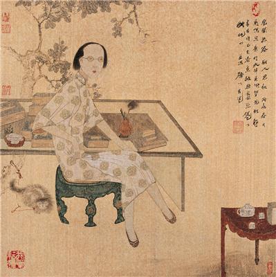 刘万鸣-《丽人思秋》|【荣宝拍卖】-2006年春季大型艺术品拍卖会