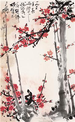 关山月-《红梅》|【荣宝拍卖】-2006年春季大型艺术品拍卖会