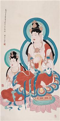 潘洁兹-《敦煌莫高窟唐代菩萨像》|【荣宝拍卖】-南京06夏季书画精品联合拍卖会