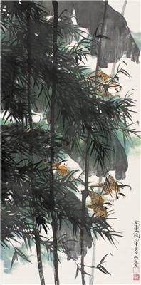 陈佩秋-《竹林飞雀》|【荣宝拍卖】-南京06夏季书画精品联合拍卖会