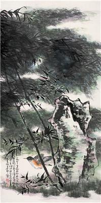 谢稚柳、陈佩秋-《竹雀》|【荣宝拍卖】-2006年北京荣宝书画精品拍卖会（第54期）