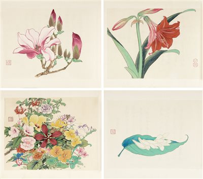 《郭沫若 等1961年荣宝斋木板水印百花齐放》|【荣宝拍卖】-北京荣宝2020秋季艺术品拍卖会