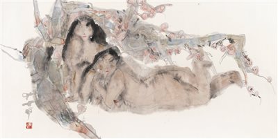 石虎(b.1942)《二美图》|【荣宝拍卖】-北京荣宝2020春季艺术品拍卖会