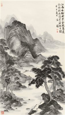 温骧（b.1953）《江南水乡 镜心 设色纸本》|【荣宝拍卖】-2021春季艺术品拍卖会