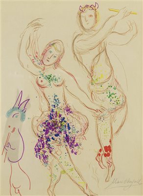 马克·夏加尔（1887-1985）《达芙妮和克洛伊 石版画》|【荣宝拍卖】-2021春季艺术品拍卖会