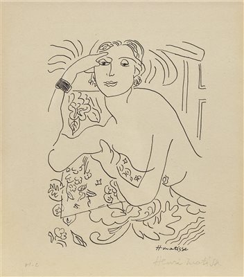 亨利·马蒂斯（1869-1954）《女人与花 石版画》|【荣宝拍卖】-2021春季艺术品拍卖会