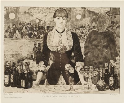 爱德华·马奈（1832-1883）《女神游乐厅的吧台 蚀刻版画》|【荣宝拍卖】-2021春季艺术品拍卖会