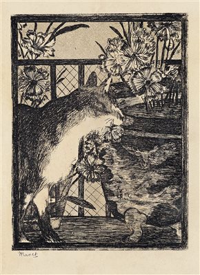 爱德华·马奈（1832-1883）《猫和花 蚀刻版画》|【荣宝拍卖】-2021春季艺术品拍卖会