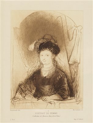 伦勃朗·哈尔曼松·凡·莱因（1606-1669）《女子肖像 蚀刻版画》|【荣宝拍卖】-2021春季艺术品拍卖会