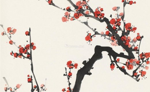 董寿平（1904～1997）
                                                                                                                                                0383 
                            红梅 立轴 纸本