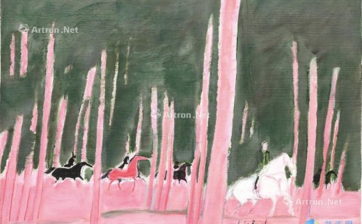 安德烈·布拉吉利（b.1929）
                                                                                                                                                0202 
                            玫瑰色灌木丛 油彩、画布
