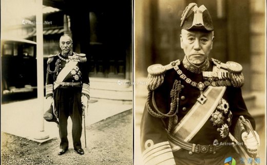 --                            *2651 
                            清代日本海军元帅“东乡平八郎”之大型戎装老照片共2张