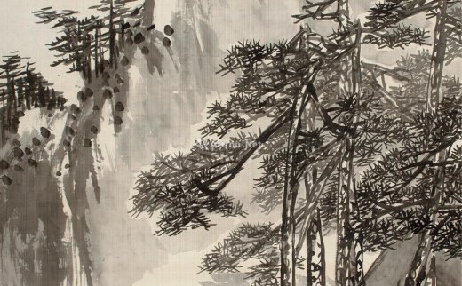 吴昌硕（1844～1927）
                                                                                                                                                0506 
                            1915年作 问山图 立轴 水墨绫本