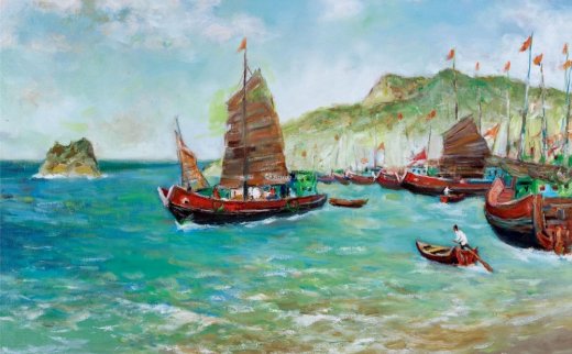 吕洪仁（1927～2017）
                                                                                                                                                2617 
                            2004年作 归航 布面油画