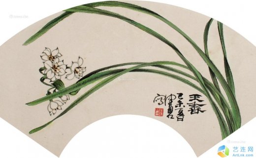 陈佩秋（1923～2020）
                                                                                                                                                0323 
                            1979年作 王香 扇片 设色纸本