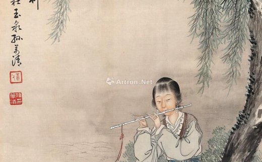 孙万清
                                                                                                                                                0193 
                            柳下仕女图 镜框 设色绢本