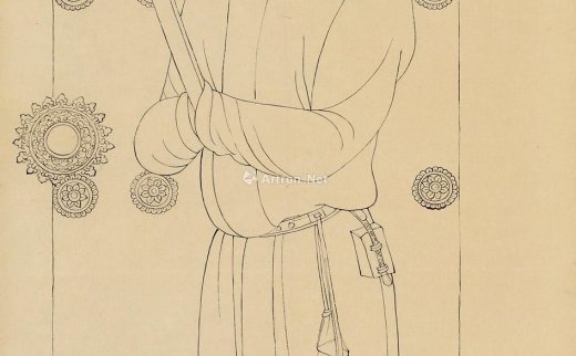 叶浅予（1907～1995）
                                                                                                                                                0919 
                            1962年作 白描人物 镜片 纸本