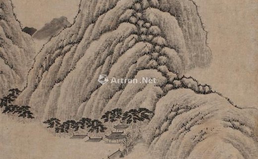 徐枋（1622～1694）
                                                                                                                                                0625 
                            秋山萧寺 镜片 水墨纸本