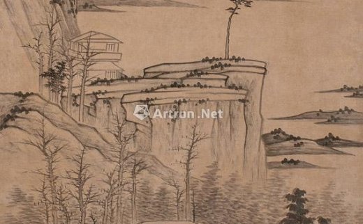 米万钟（1570～1628）
                                                                                                                                                0619 
                            1625年作 古木高士图 立轴 水墨纸本