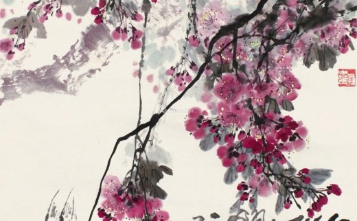 马自强（1922～2012）
                                                                                                                                                0979 
                            1983年作 桃花春燕 镜框 设色纸本