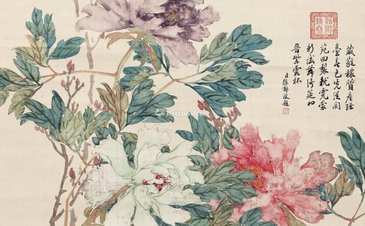 慈禧太后（1834～1908）
                                                                                                                                                0630 
                            1904年作 国色天香 立轴 设色绢本