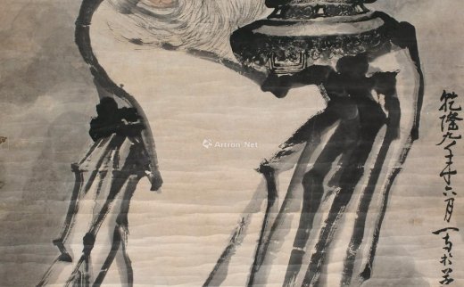 黄慎（1687～约1770）
                                                                                                                                                0606 
                            1744年作 人物 立轴 设色纸本