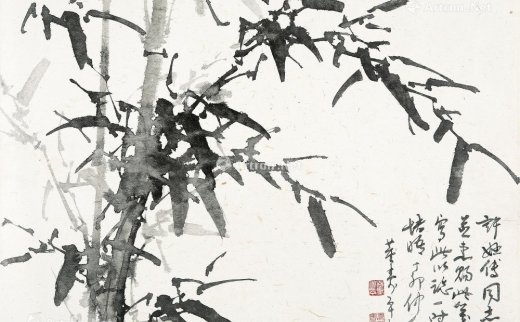 董寿平（1904-1997）
                                                                                                                                                0304 
                            1987年作 墨竹图 镜心 水墨纸本