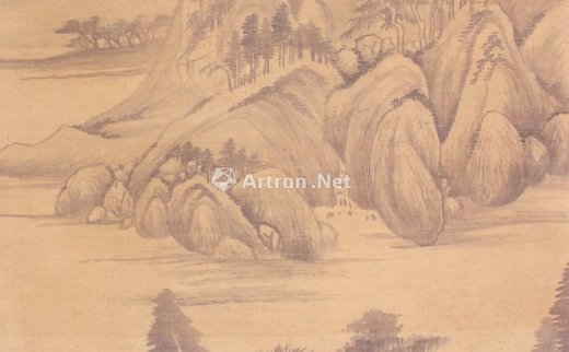 董其昌
                                                                                                                                                0024 
                            山水 镜心 绢本