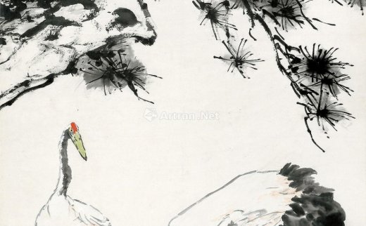 王雪涛（1903-1982）
                                                                                    董寿平（1904-1997）
                                                                                                                                                0235 
                            松龄鹤寿 镜心 设色纸本