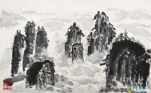 孙竹篱
                                                                                                                                                0030 
                            山水 镜片 纸本