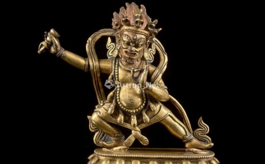 --                            0092 
                            十八世纪 藏传铜鎏金金刚手菩萨立像