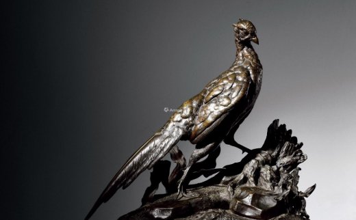 --                            2603 
                            约1880年 法国青铜雕塑《雄雉》