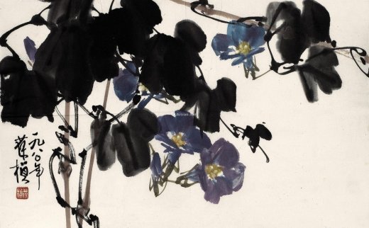 苏葆桢
                                                                                                                                                0115 
                            1980年作 牵牛花 镜心 设色纸本