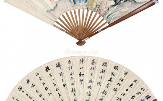 徐燮
                                                                                    顾澐
                                                                                                                                                1856 
                            书画成扇 竹制 纸本