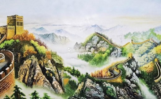 马福民
                                                                                                                                                0160 
                            长城 设色纸本