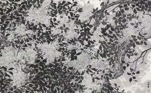 赵运平
                                                                                                                                                0145 
                            丁香花开十里香 设色纸本
