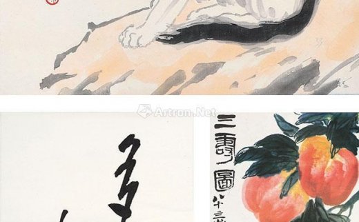 --                            0823 
                            《徐悲鸿猫石图》等三种 纸本