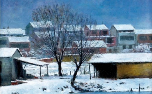 周梅元（b.1980）
                                                                                                                                                0010 
                            2007年作 家乡的雪 布面油画