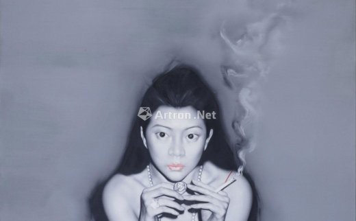 何森
                                                                                                                                                0223 
                            2006年作 抽烟女孩 布面油画
