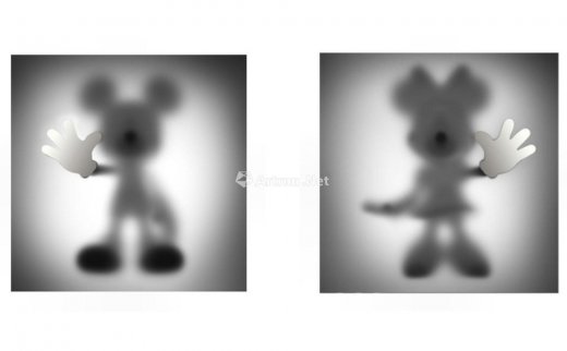 Whatshisname
                                                                                                                                                0220 
                            Gone Minnie and Mickey（Special Edition-Silver） 纸本银箔