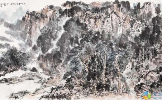 吴静山（b.1943）
                                                                                                                                                0119 
                            群山耸翠 镜片 设色纸本